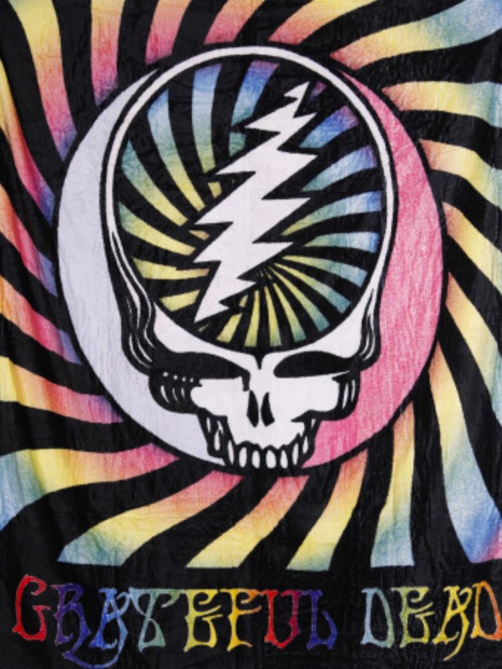 Grateful Dead Steal Your Face Vortex Blanket ~ 50" x 60" ~ Super Soft ~Brand New